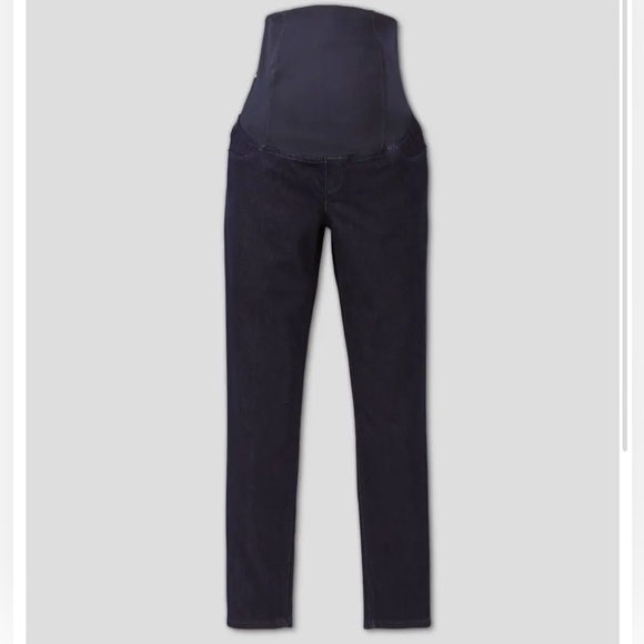 Isabel Maternity Crossover Panel Dark Wash Jeggings - Picture 4 of 10